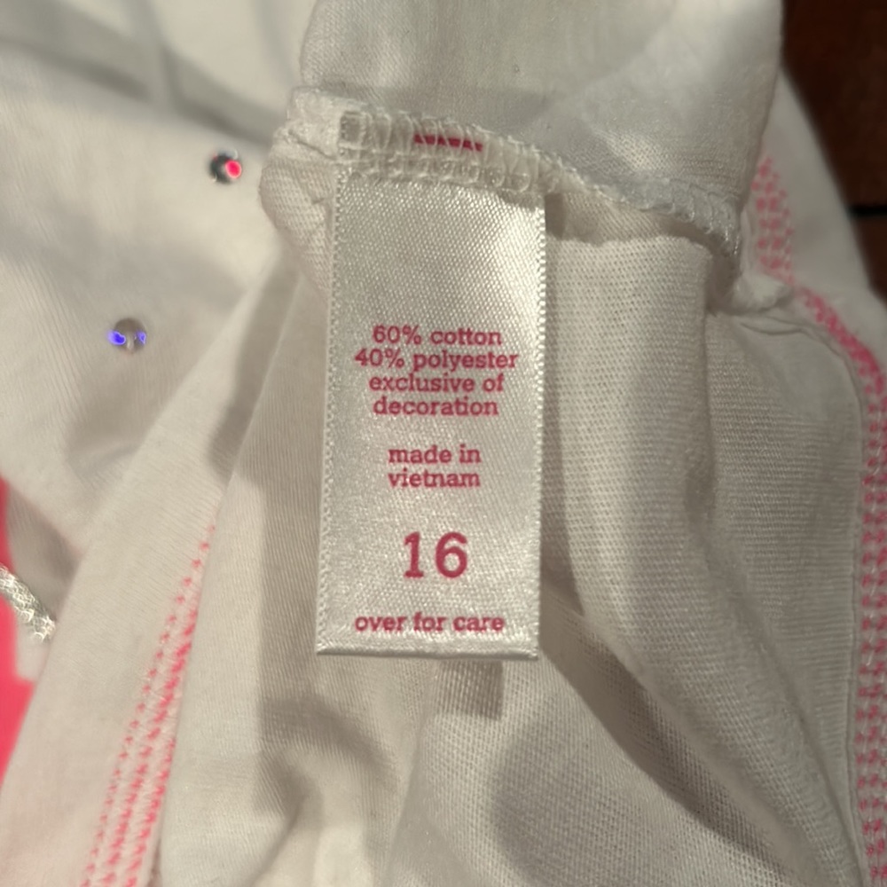 NWT Justice Pink White Bulldog Almost Too Cute Long Sleeve Top Size 16 - Picture 12 of 13